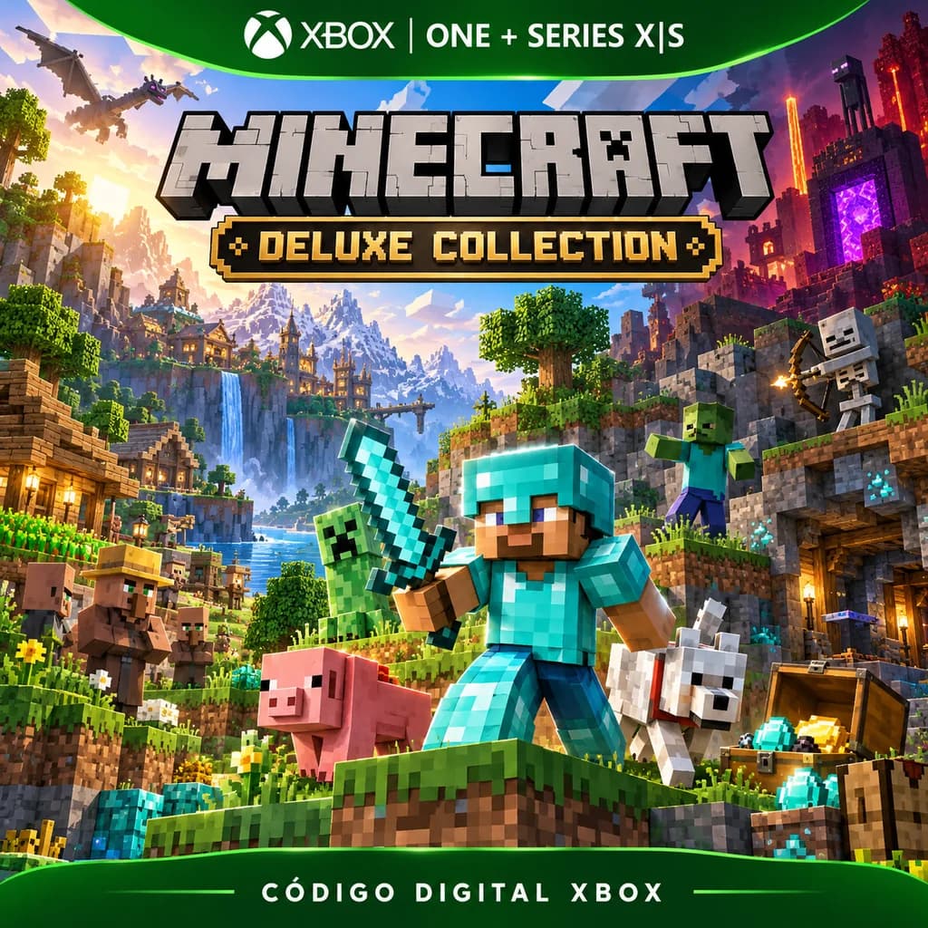 Minecraft: Deluxe Collection para Xbox One e Series X|S – Código Digital