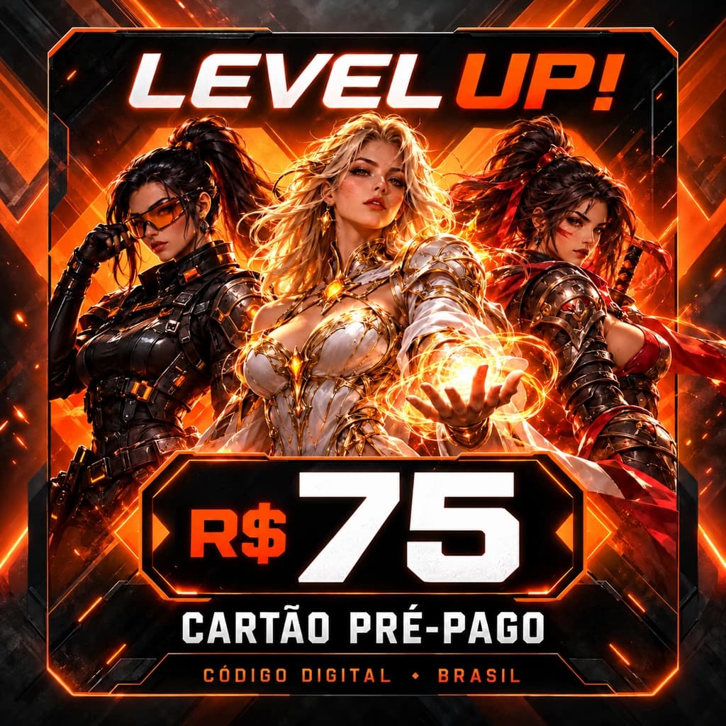 Cartão Pré-Pago Level Up R$ 75 - Código Digital Brasil