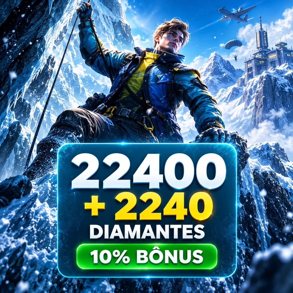 Free Fire – 22400 Diamantes +10% de Bônus