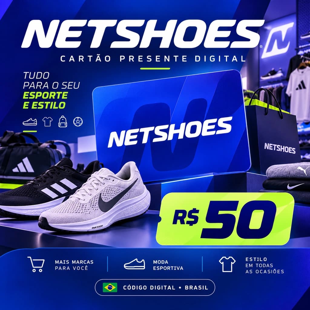 Gift Card Netshoes R$ 50,00 - Cartão Presente Digital