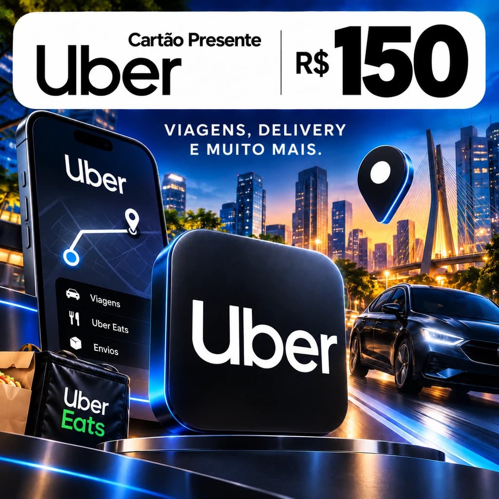 Gift Card Uber R$ 150,00 - Cartão Presente Digital