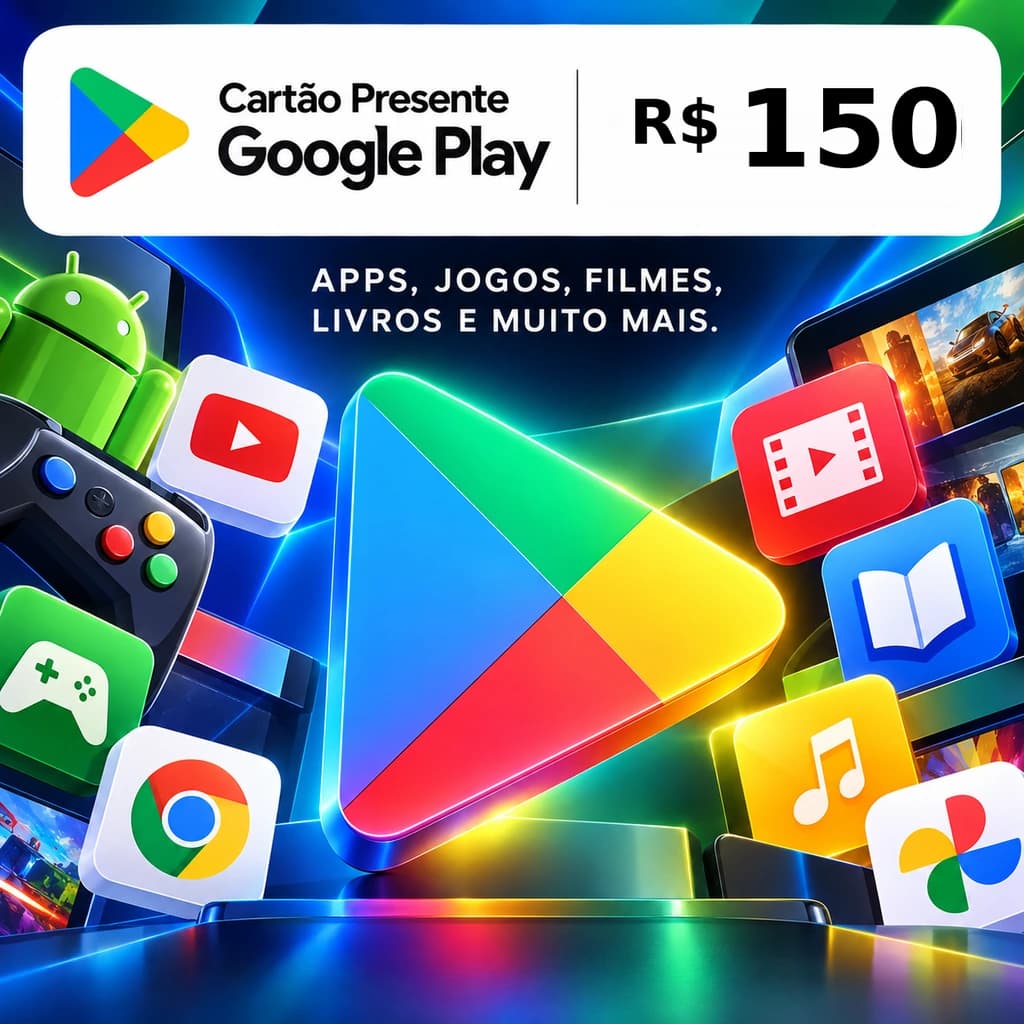 Gift Card Google Play R$ 150 - Cartão Presente Digital