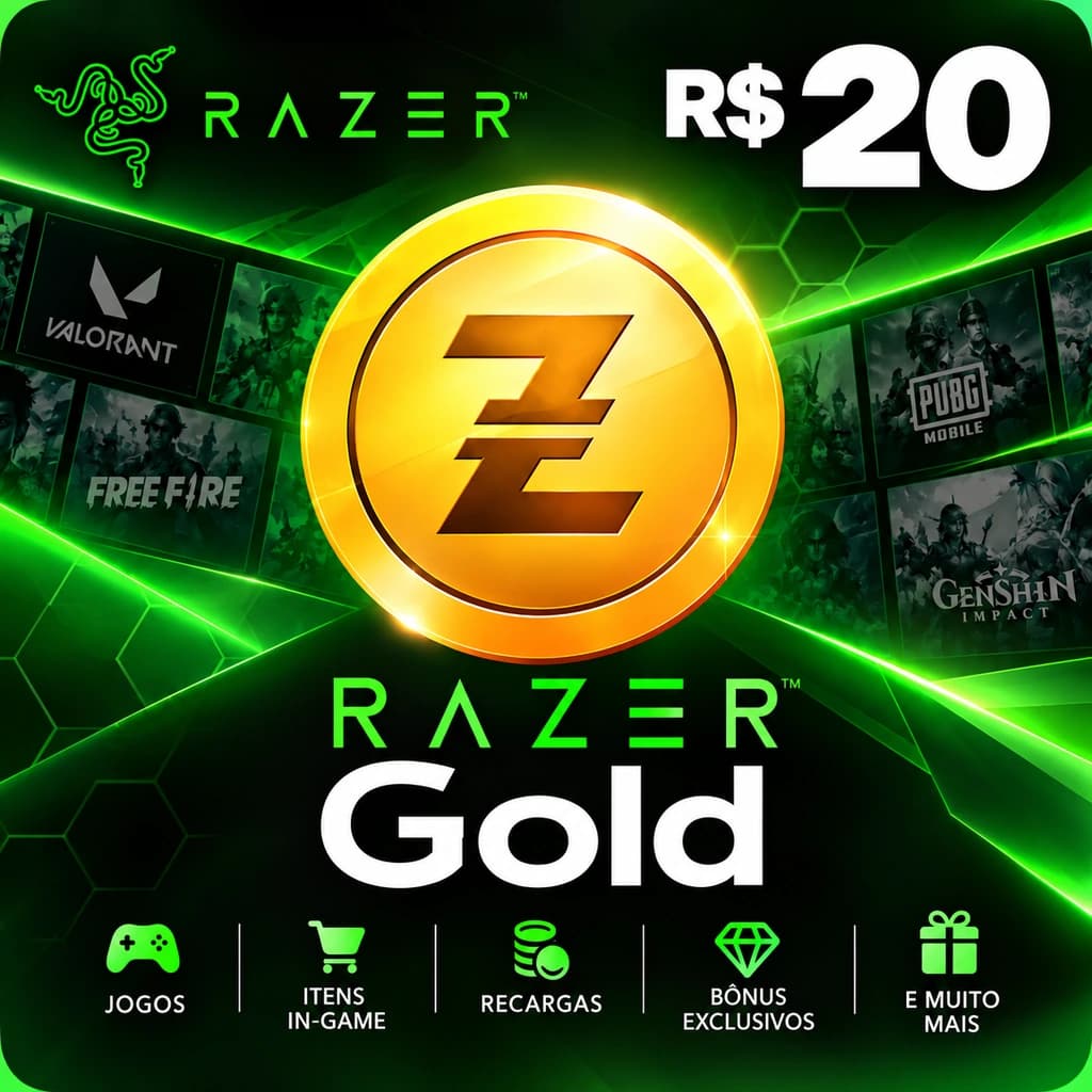 Razer Gold R$ 20,00 - Créditos Digitais