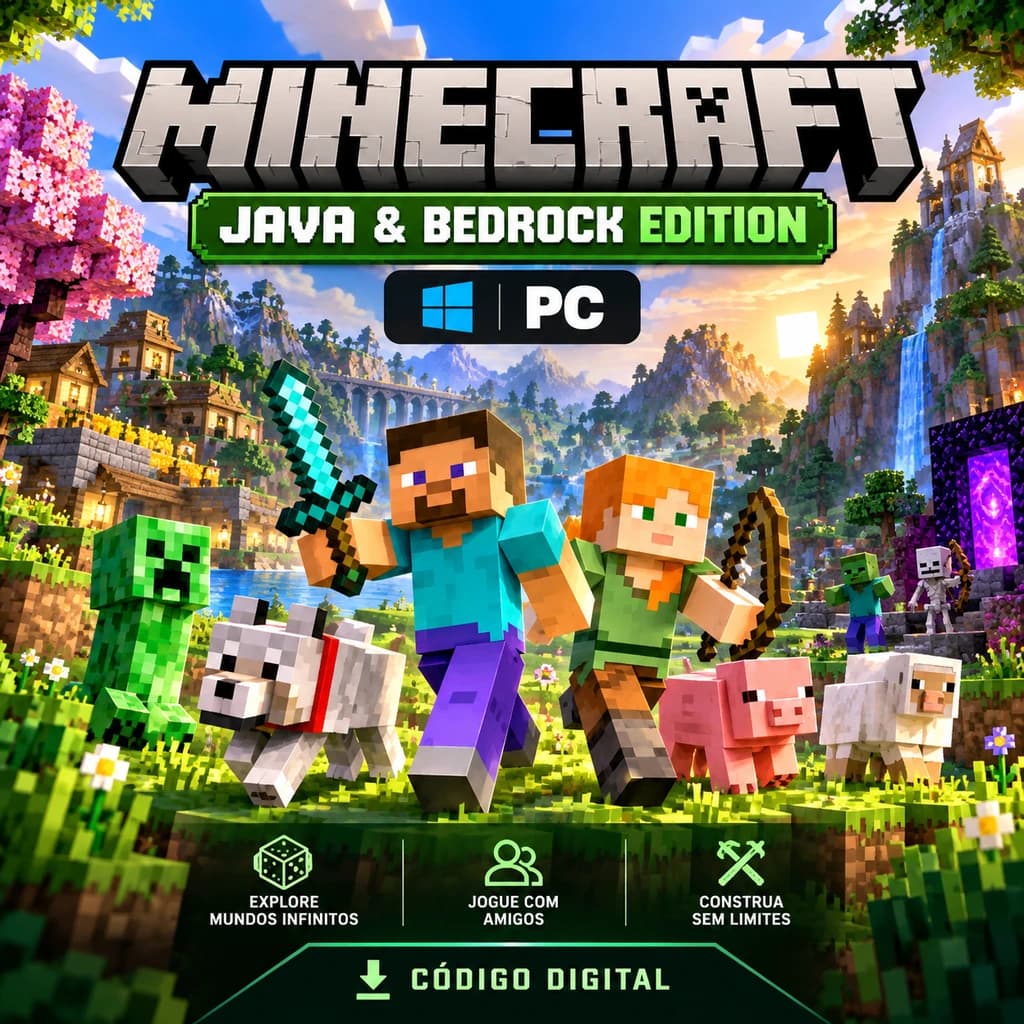 Minecraft Java & Bedrock Edition PC - Código Digital