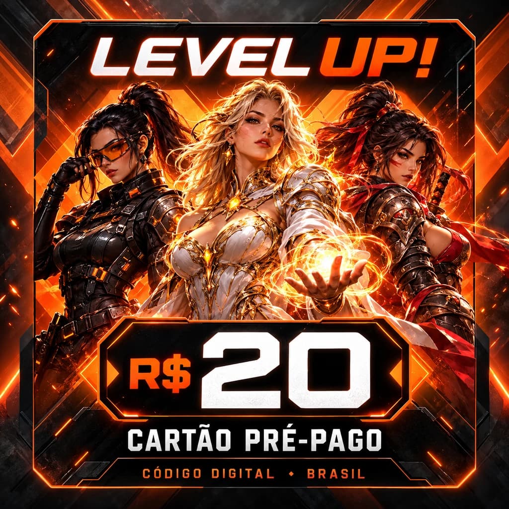 Cartão Pré-Pago Level Up R$ 20 - Código Digital Brasil