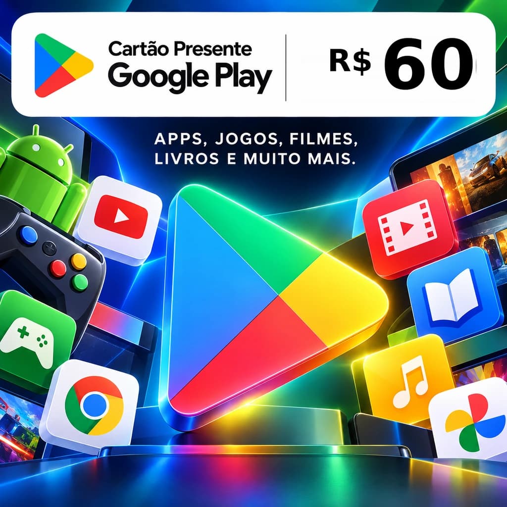 Gift Card Google Play R$ 60 - Cartão Presente Digital