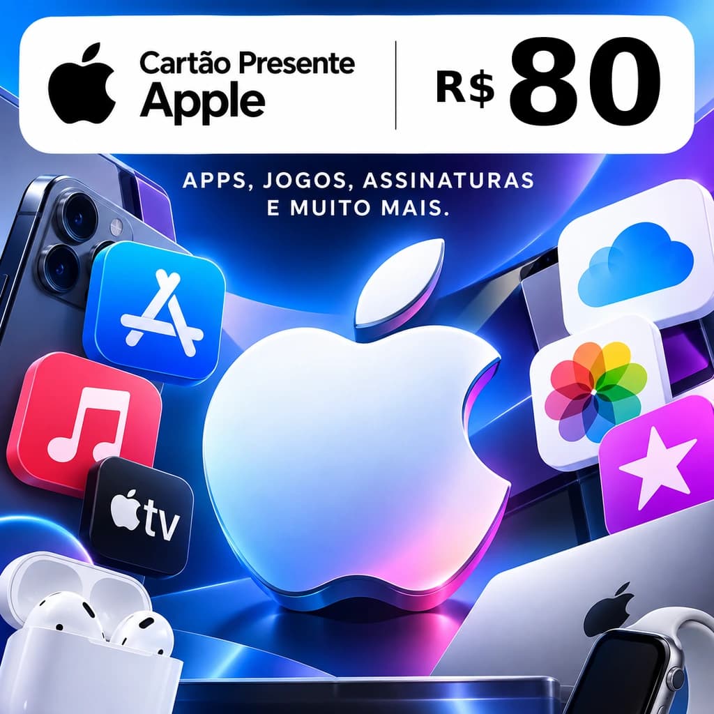 Apple Gift Card R$ 80,00 - Cartão Presente Digital