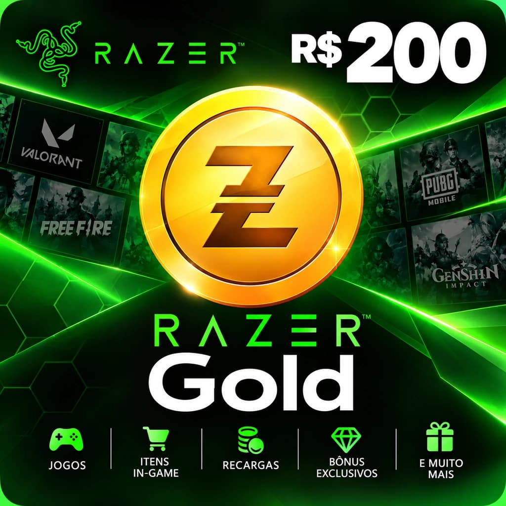 Razer Gold R$ 200,00 - Créditos Digitais