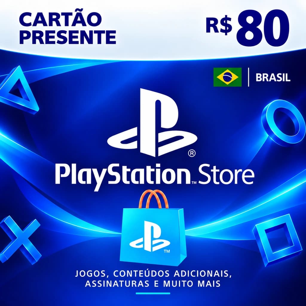 Gift Card PlayStation Store R$ 80 - Cartão Presente Brasil