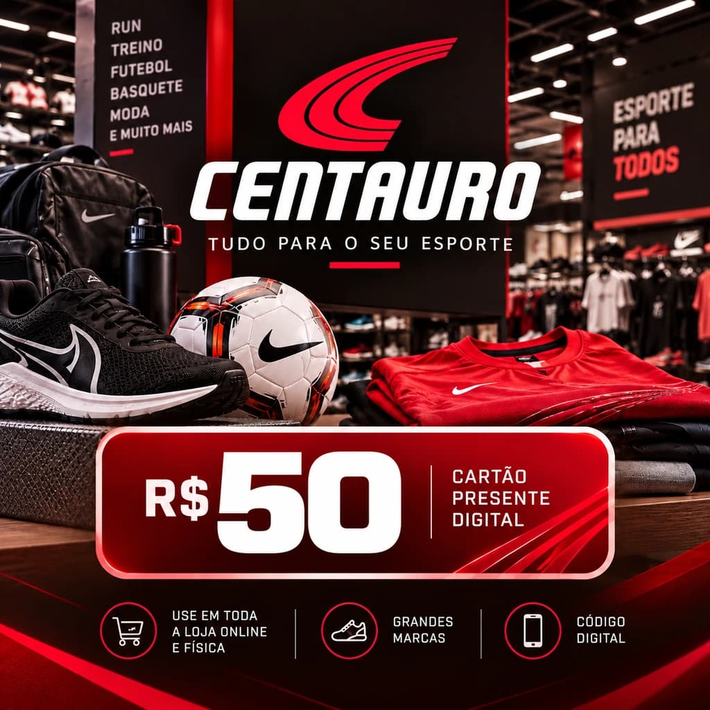 Gift Card Centauro R$ 50,00 - Cartão Presente Digital