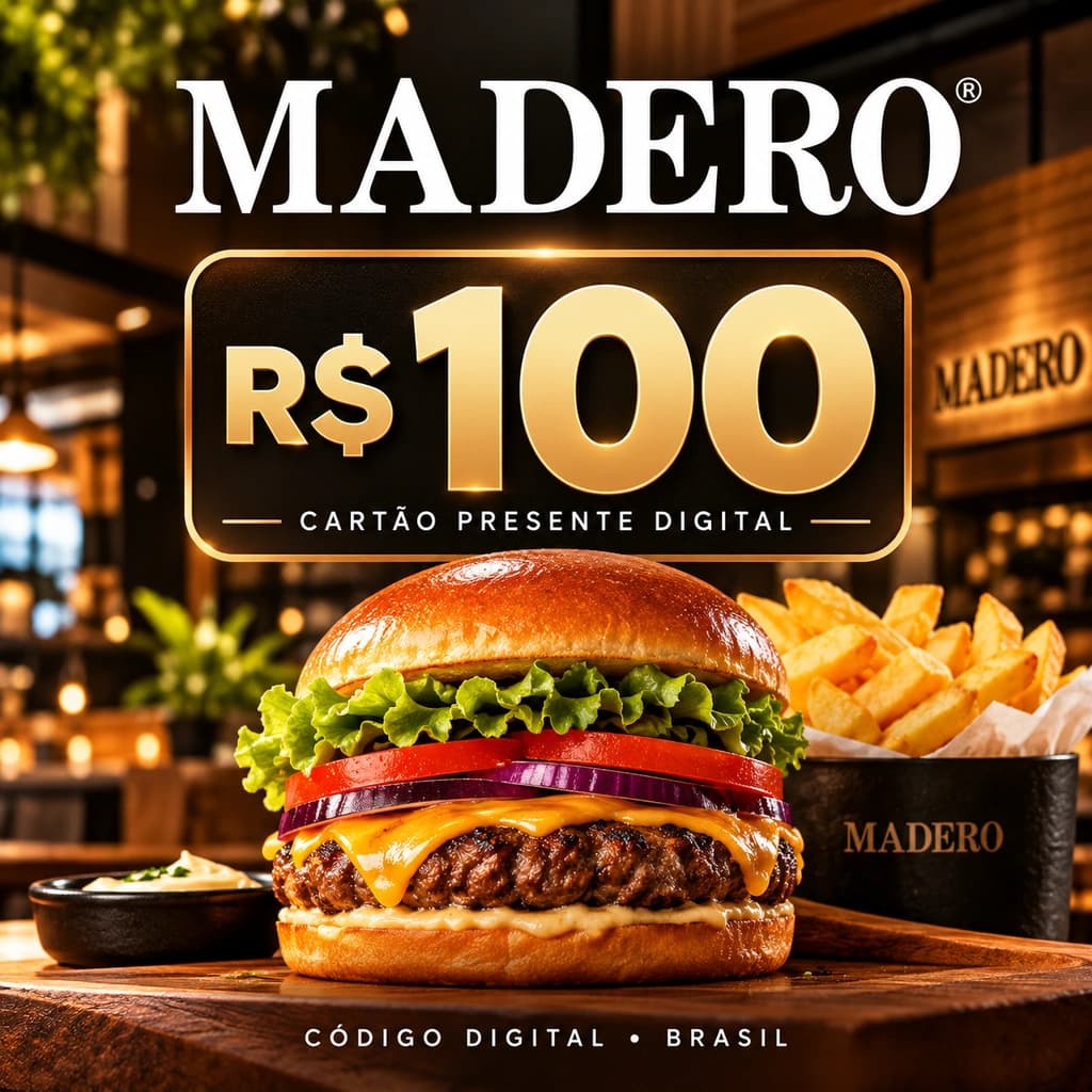 Gift Card Madero R$ 100,00 - Cartão Presente Digital