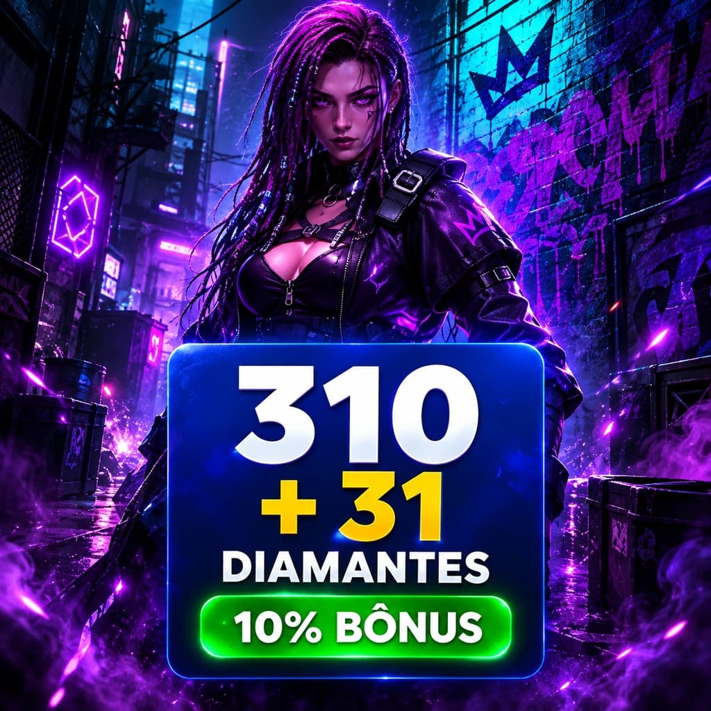 Recarga Free Fire - 310 Diamantes +10% de Bônus