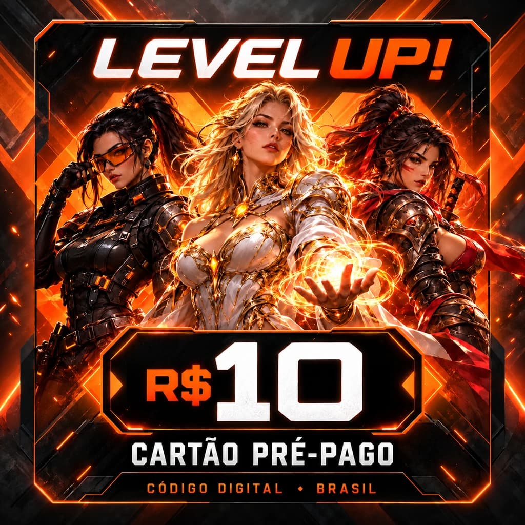 Cartão Pré-Pago Level Up R$ 10 - Código Digital Brasil