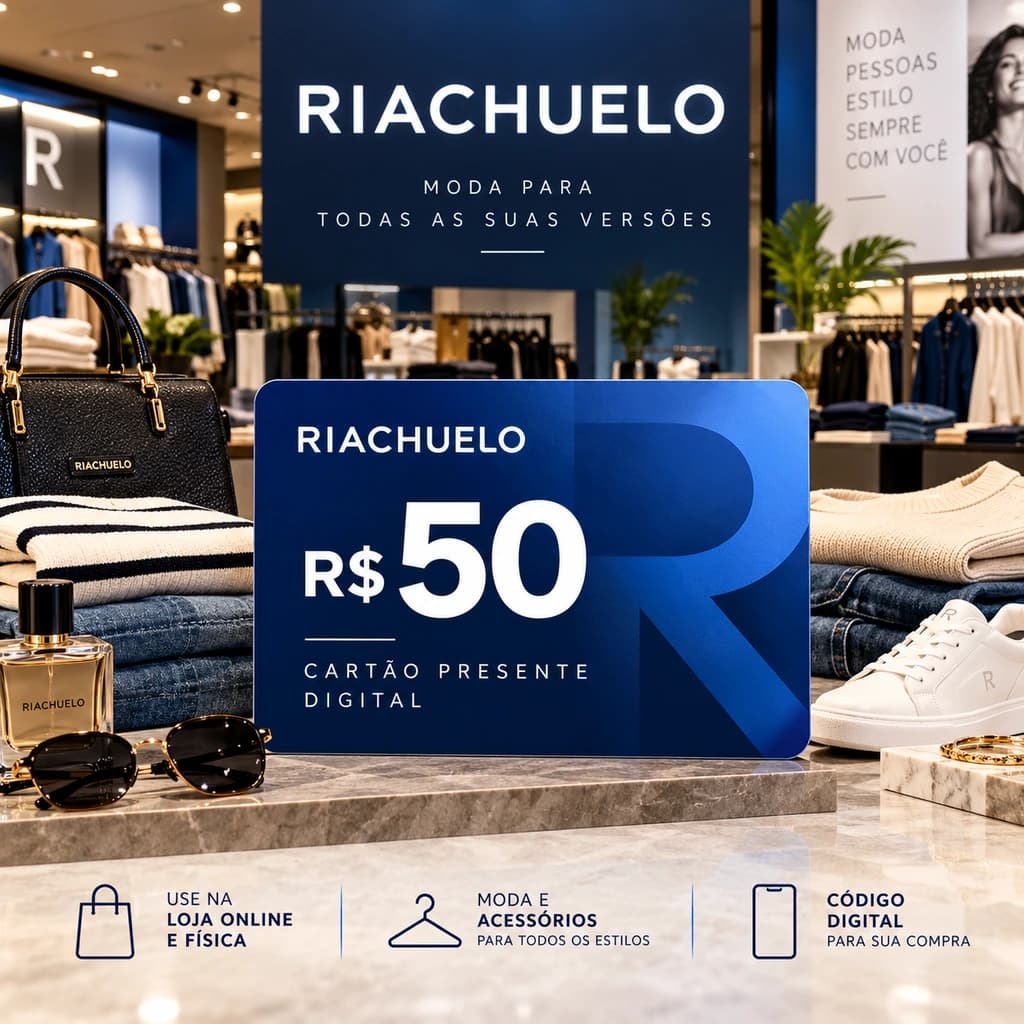 Gift Card Riachuelo R$ 50,00 - Cartão Presente Digital
