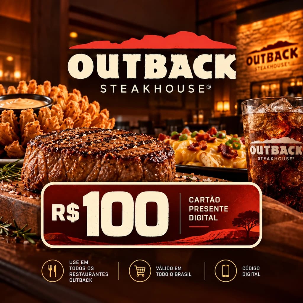 Gift Card Outback R$ 100,00 - Cartão Presente Digital