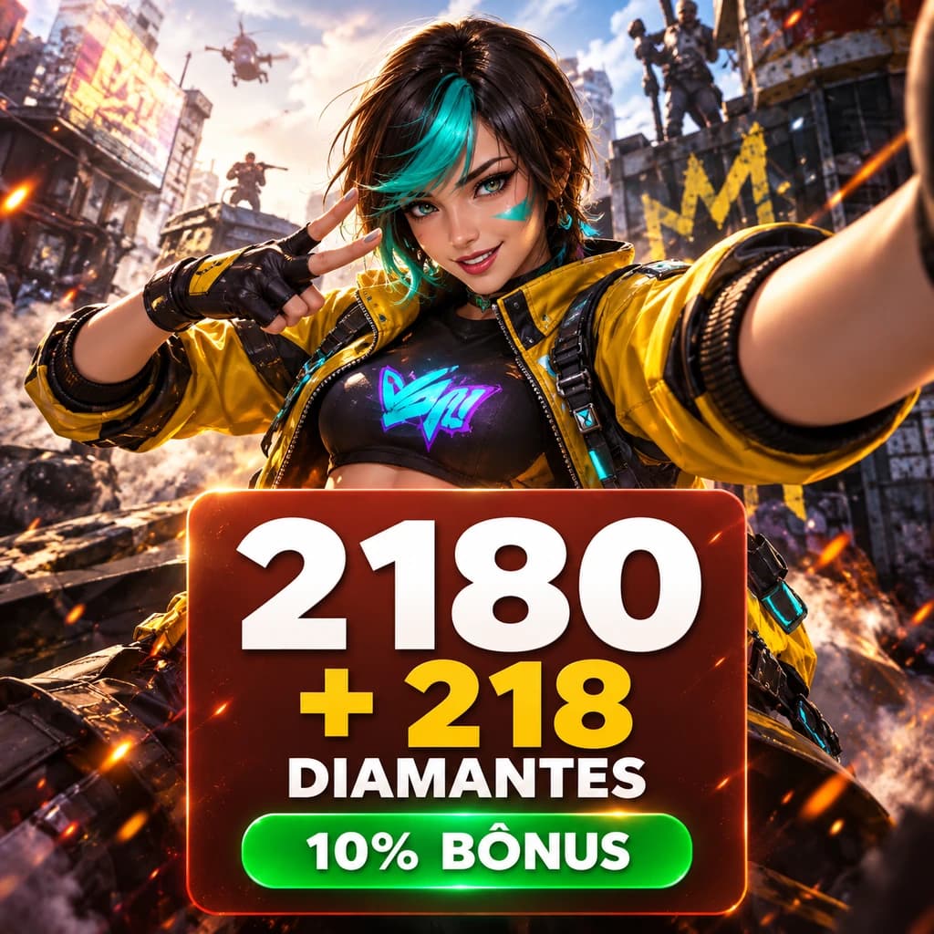 Free Fire – 2180 Diamantes +10% de Bônus