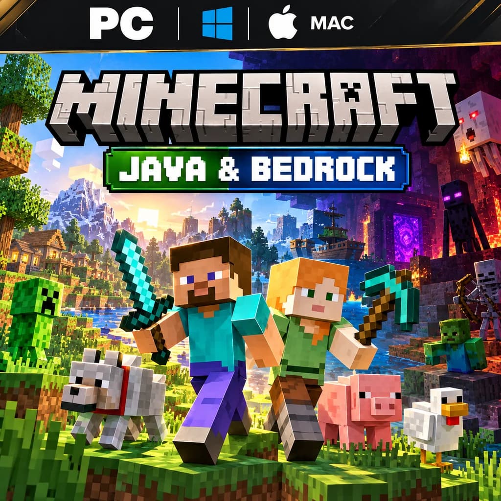 Minecraft Java & Bedrock para PC e Mac - Código Digital
