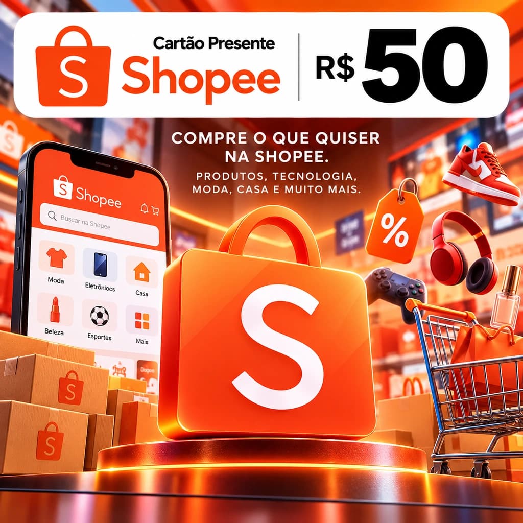 Gift Card Shopee R$ 50,00 - Vale Presente Digital
