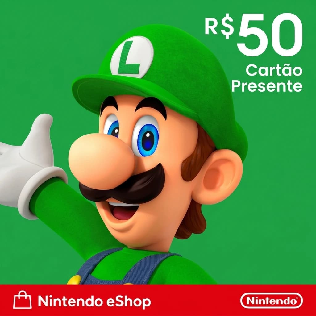 Cartão Presente Nintendo eShop R$ 50,00 - Código Digital Brasil