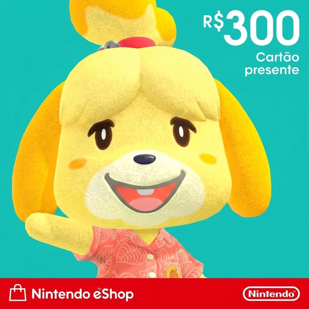 Cartão Presente Nintendo eShop R$ 300,00 - Código Digital Brasil