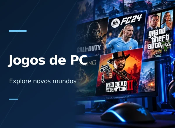 Arte fotográfica da categoria Jogos para PC, presente na Home da PlayGamesCard