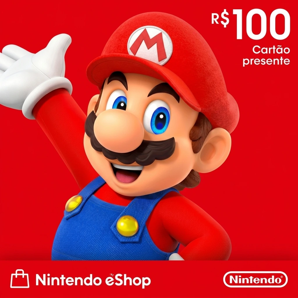 Cartão Presente Nintendo eShop R$ 100,00 - Código Digital Brasil