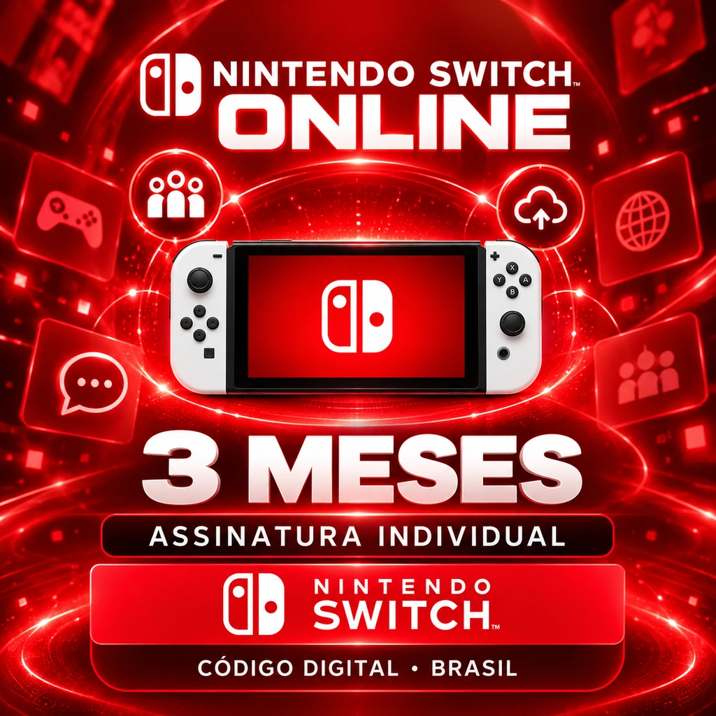 Nintendo Switch Online Individual 3 Meses - Código Digital — imagem completa do produto da loja PlayGamesCard